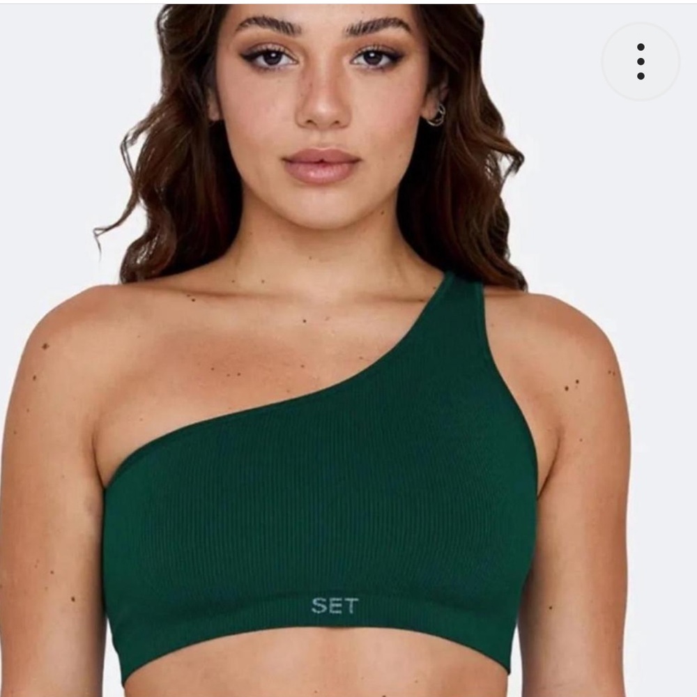 Setactive ribbed one shoulder bra in Mojito